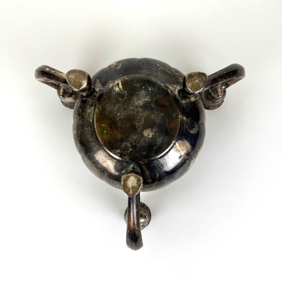 Vintage Candelabra Silver Plated Lotus Flower 3 Candle Holder Tarnish *No Frog* - Picture 5 of 8